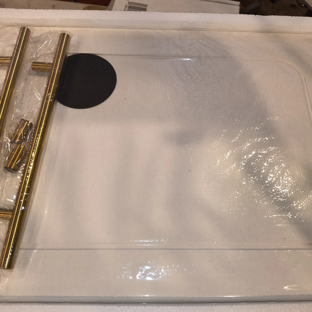 Gold Shower Door with Handle